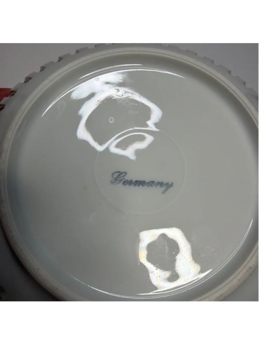 Vintage Germany Schumann Bavaria Reticulated Round Candy Dish Pierced Gold Rim